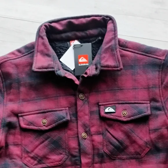 QUIKSILVER NEW Gideon Cold Days Sherpa Lined Flannel Shirt Jacket - Picture 3 of 12